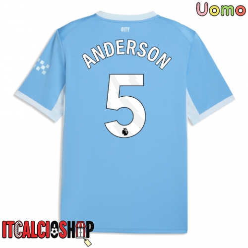 Manchester City Elliot Anderson #5 Prima Maglia 2026-27 Manica Corta